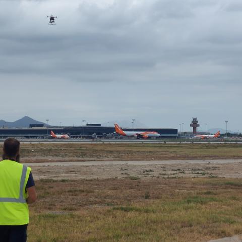 Success of the first drone operation at Barcelona airport