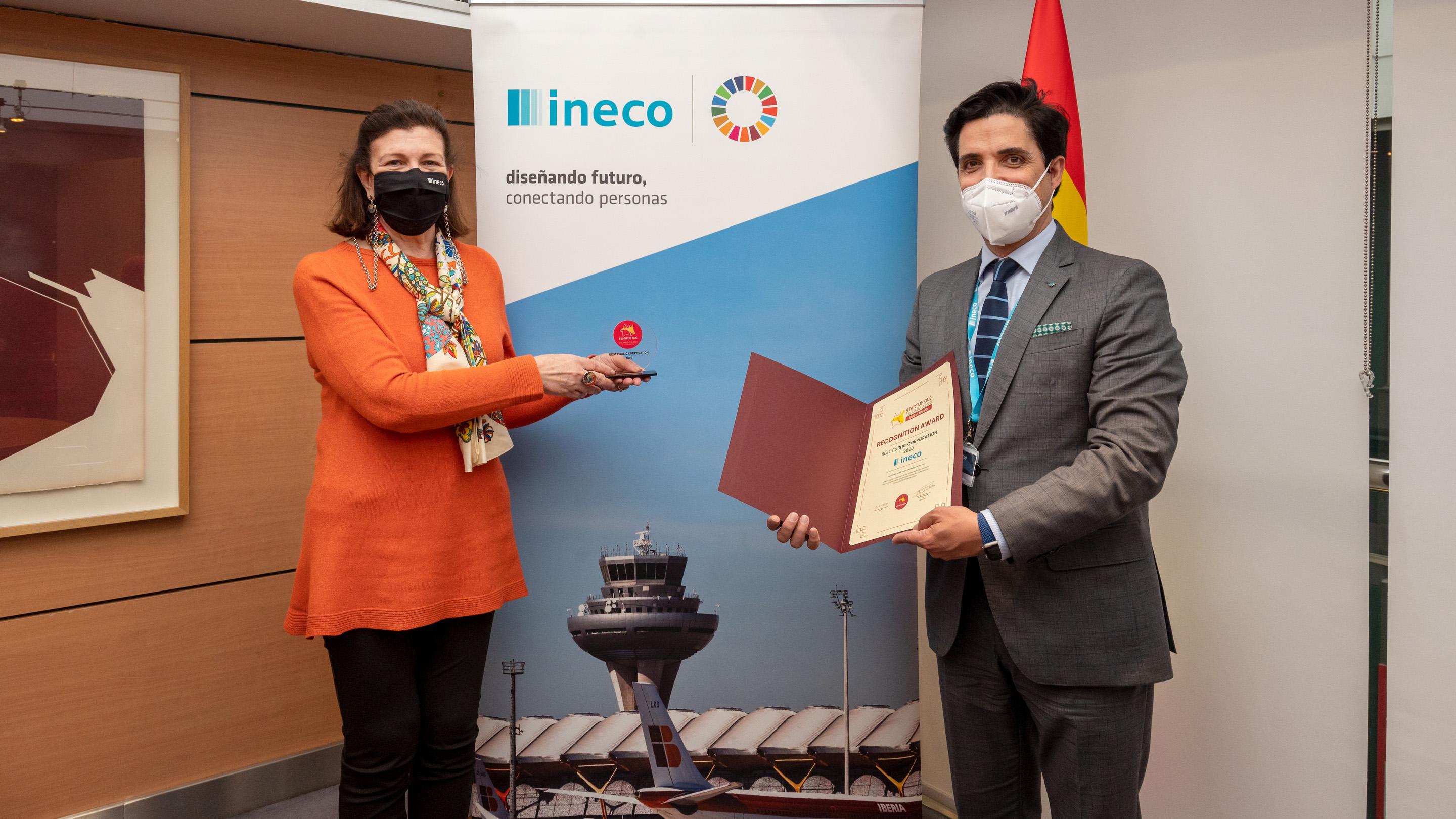 Ineco receives the Best Public Corporation award from STARTUP OLÉ